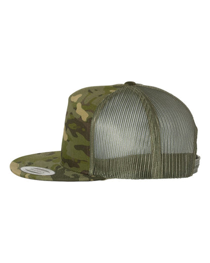 YP Classics Five-Panel Classic Trucker Cap 6006 #color_Multicam Tropic/ Green