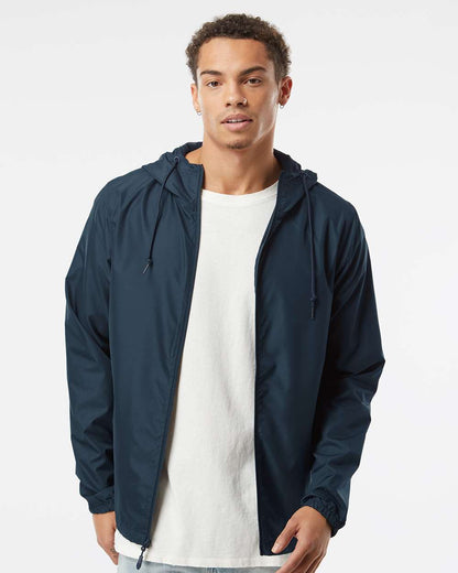 Independent Trading Co. Men's Lightweight Windbreaker Full-Zip Jacket EXP54LWZ #colormdl_Classic Navy