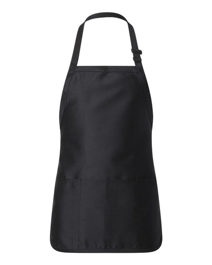 Q-Tees Full-Length Apron with Pouch Pocket Q4250 #color_Black