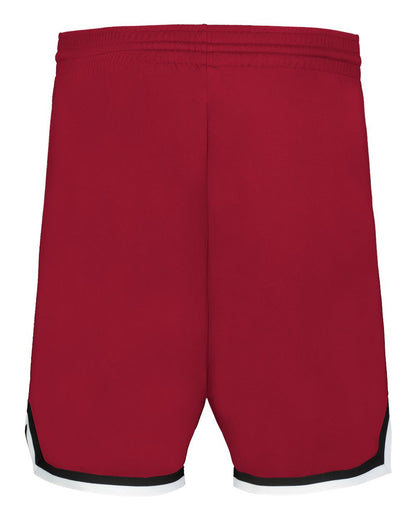 Alleson Athletic Youth Retro Basketball Shorts A54000 #color_Red/ Black/ White