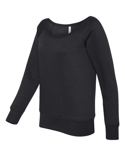 BELLA + CANVAS Women’s Sponge Fleece Wide Neck Sweatshirt 7501 #color_Black