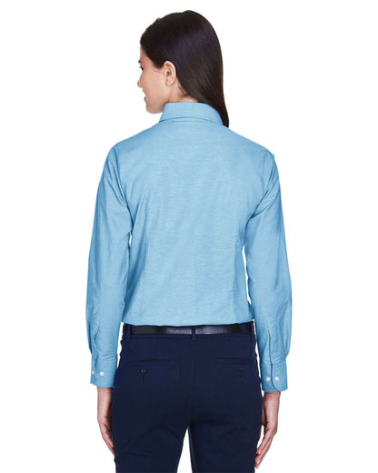 Harriton Women's Long Sleeve Oxford Dress Shirt M600W #colormdl_Light Blue