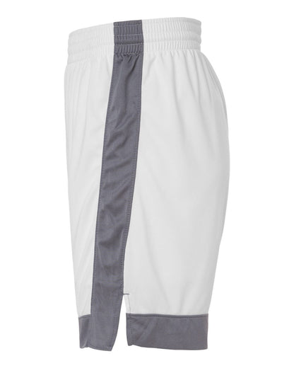 Augusta Sportswear Unisex Match-Up Basketball Shorts 6889 #color_White/ Graphite