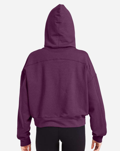 Glyder Women's Vintage Oversized Cropped Hooded Sweatshirt PDP1725 #colormdl_Mulberry