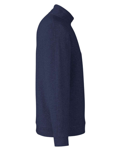 North End Men's Spirit Textured Quarter-Zip Pullover NE725 #color_Classic Navy Heather