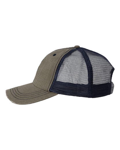 Valucap Contrast Stitch Cap VC990 #color_Olive Green/ Navy