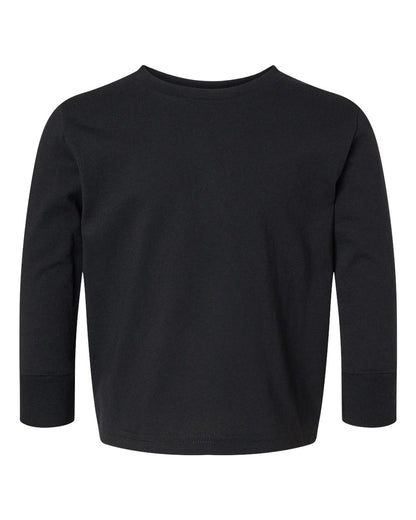 Rabbit Skins Toddler Cotton Jersey Long Sleeve Tee 3311 #color_Black