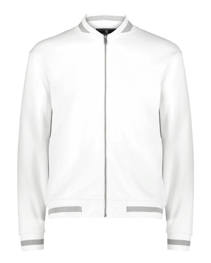 Holloway Youth V-Street Full-Zip Jacket 223647 #color_White/ Athletic Heather