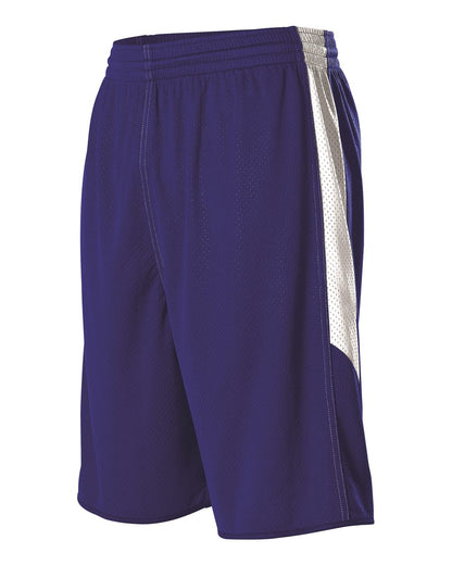 Alleson Athletic Single Ply Reversible Basketball Shorts 589PSP #color_Royal/ White