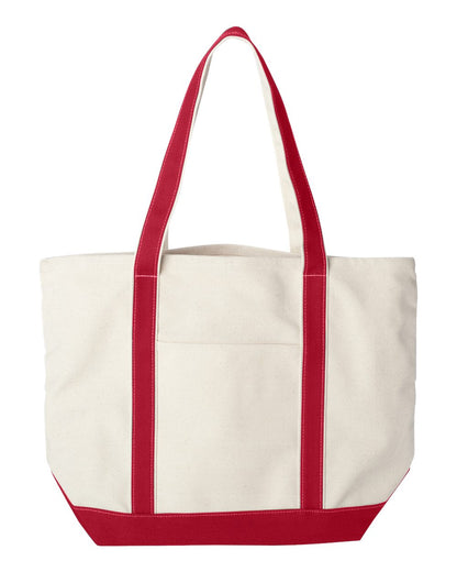 Liberty Bags Carmel Classic XL Cotton Canvas Resort Tote 8872 #color_Natural/ Red