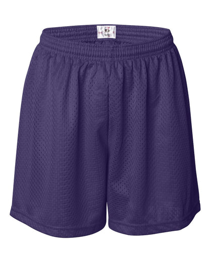 Badger Women's Pro Mesh 5" Shorts with Solid Liner 7216 #color_Purple