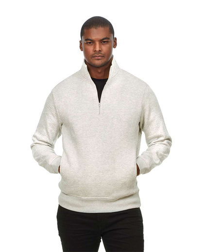 Threadfast Apparel Unisex Ultimate Fleece Quarter-Zip Sweatshirt 320Q #colormdl_Oatmeal Heather