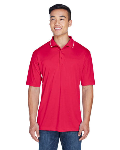 UltraClub Men's Cool & Dry Sport Two-Tone Polo 8406 #colormdl_Red/ White
