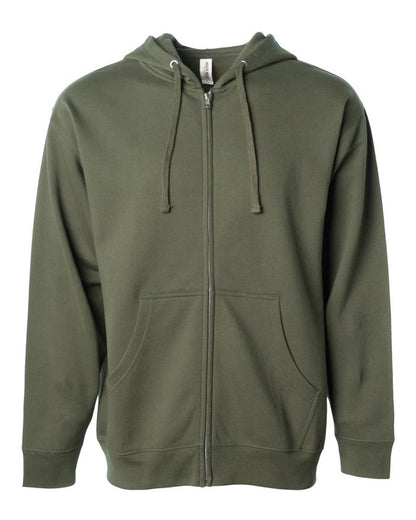 Independent Trading Co. Midweight Full-Zip Hooded Sweatshirt SS4500Z #color_Army