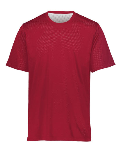 Augusta Sportswear Youth Short Sleeve Mesh Reversible Jersey 1603 #color_Scarlet/ White