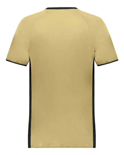 Augusta Sportswear Cutter V-Neck Jersey 6907 #color_Vegas Gold/ Black