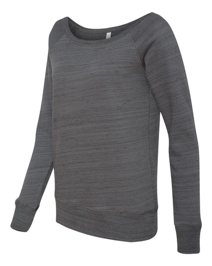 BELLA + CANVAS Women’s Sponge Fleece Wide Neck Sweatshirt 7501 #color_Dark Grey Marble