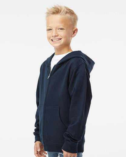 Independent Trading Co. Youth Midweight Full-Zip Hooded Sweatshirt SS4001YZ #colormdl_Navy