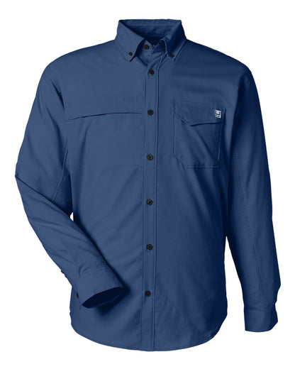 HUK Men's Tide Point Pocket Fishing Shirt H150172 #color_Naval Academy