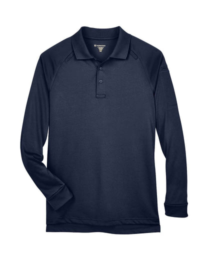Harriton Men's Advantage Long Sleeve Tactical Polo M211L #color_Dark Navy