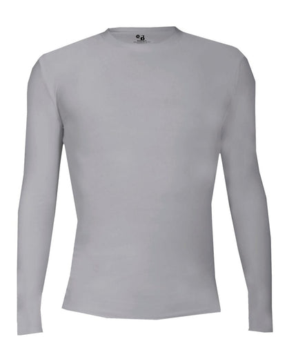 Badger Youth Pro-Compression Long Sleeve T-Shirt 2605 #color_Silver