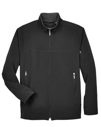 North End Men's Three Layer Fleece Performance Soft Shell Jacket 88099 #color_Black