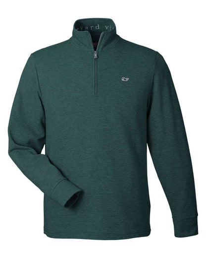 vineyard vines Men's Saltwater Quarter-Zip Pullover K002708 #color_Charleston Green