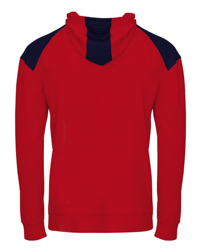 Badger Breakout Performance Fleece Hooded Sweatshirt 1440 #color_Red/ Navy