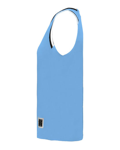 Alleson Athletic Women's Retro Basketball Jersey A55000 #color_Columbia Blue/ Black/ White
