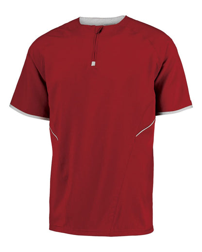 Russell Athletic Unisex Dri-Power® Short Sleeve Quarter-Zip Pullover 872RVM #color_True Red/ White
