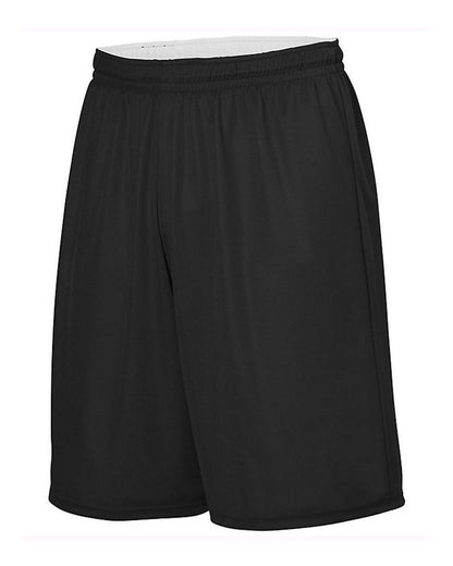 Augusta Sportswear Reversible Wicking Shorts 1406 #color_Black/ White