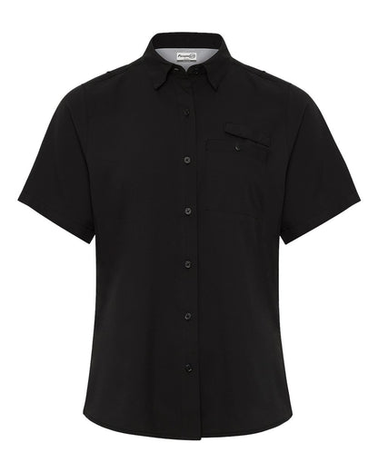 Paragon Women's Hatteras Performance Short Sleeve Fishing Shirt 704 #color_Black