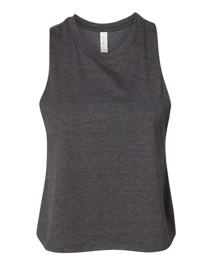 BELLA + CANVAS Women's Racerback Crop Tank 6682 #color_Dark Grey Heather