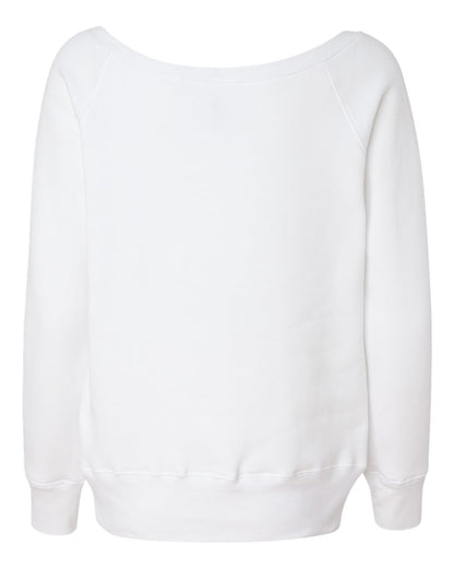BELLA + CANVAS Women’s Sponge Fleece Wide Neck Sweatshirt 7501 #color_Solid White Triblend