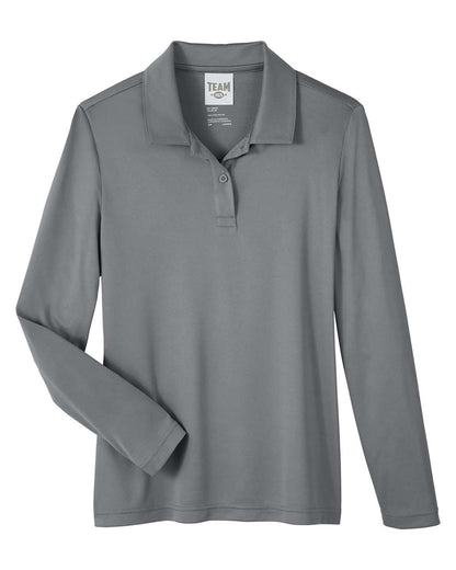 Team 365 Women's Zone Performance Long Sleeve Polo TT51LW #color_Sport Graphite
