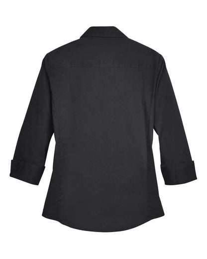 Devon & Jones Women's Perfect Fit™ Three-Quarter Sleeve Stretch Poplin Dress Shirt DP625W #color_Black