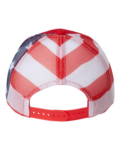 Kati Printed Mesh Trucker Cap S700M #color_Red/ USA Flag