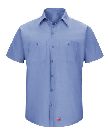 Red Kap Men's Tall Mimix™ Short Sleeve Work Shirt SX20T #color_Light Blue