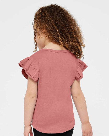 Rabbit Skins Toddler Flutter Sleeve Tee 3339 #colormdl_Mauvelous