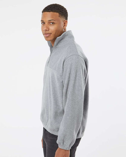 Burnside Polar Fleece Quarter-Zip Pullover 3052 #colormdl_Heather Grey