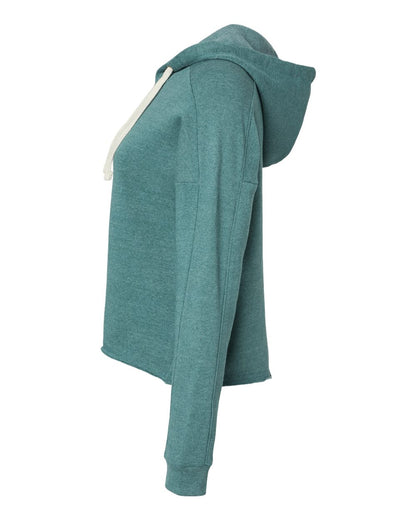 MV Sport Women's Angel Fleece Crop Hooded Sweatshirt W23101 #color_Mallard Green