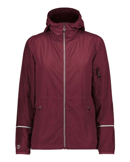 Holloway Women's Packable Hooded Jacket 229782 #color_Maroon