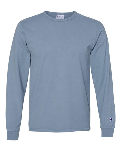 Champion Garment-Dyed Long Sleeve T-Shirt CD200 #color_Saltwater