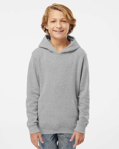 J. America Youth Triblend Fleece Hooded Sweatshirt 8880 #colormdl_Grey Triblend