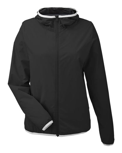 Nautica Women's Stillwater Hooded Windbreaker N17927 #color_Black