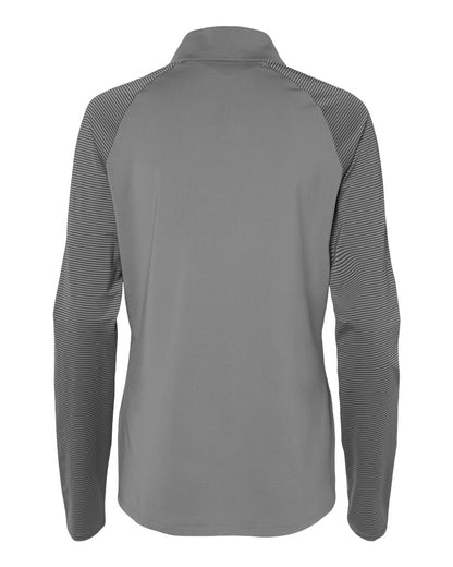 Adidas Women's Stripe Block Quarter-Zip Pullover A521 #color_Grey Three