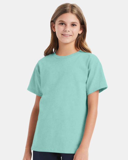 Hanes Essential-T Youth T-Shirt 5480 #colormdl_Clean Mint