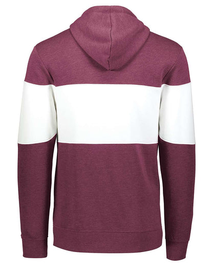 Holloway Men's All-American Fleece Colorblocked Hooded Sweatshirt 229563 #color_Maroon Heather/ White