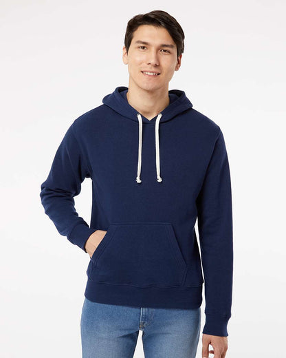 J. America Men's Triblend Fleece Hooded Sweatshirt 8871 #colormdl_True Navy Solid
