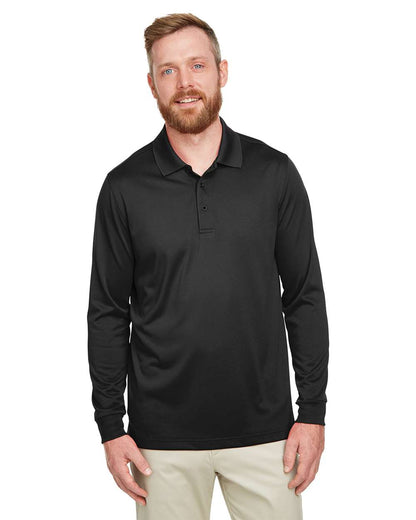 Harriton Men's Advantage Snag Protection Plus IL Long Sleeve Polo M348L #colormdl_Black